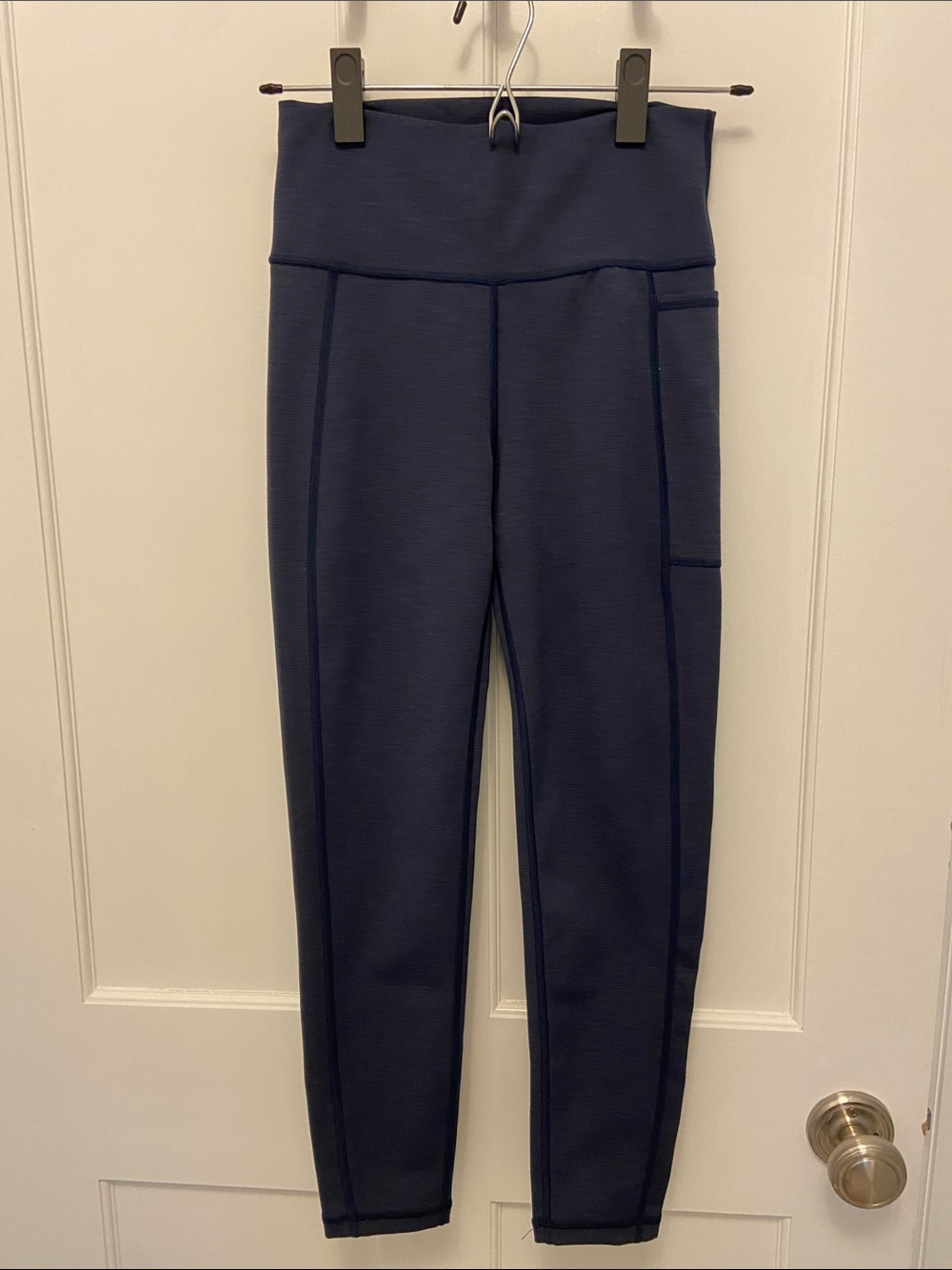 Sweaty Betty Super Sculpt High-Waist Navy Active Leggings with Side Pocket